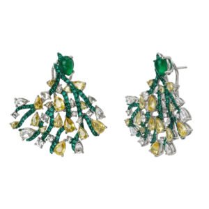 Peacock Gemstone Stud Earrings
