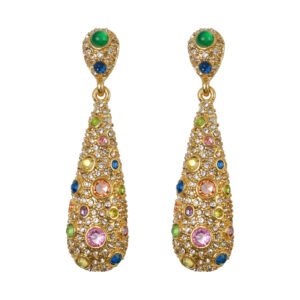 Colored Gemstone Drop Earrings