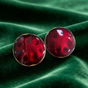 Vintage Palace Style Red Enamel Necklace, Ring & Earring Set