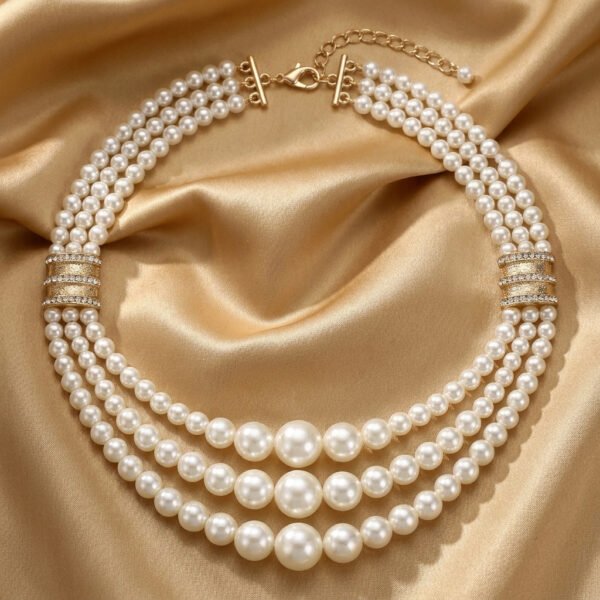 Vintage Hepburn Style Multi-Layer Pearl Necklace
