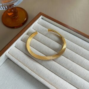 Grooved Wide Open Bangle