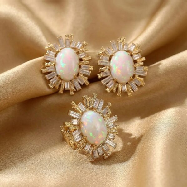 Vintage Palace Style Resin Sunflower Jewelry Set