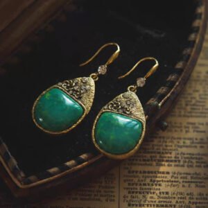 Vintage Palace Style Green Resin Stud & Drop Earrings