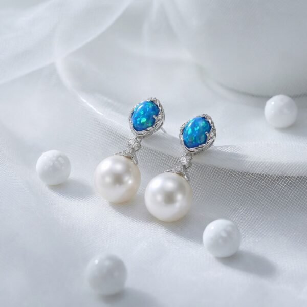 Pearl Resin Tassel Earrings