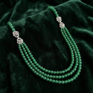 Vintage Luxury Green Glass Multi-Strand Necklace
