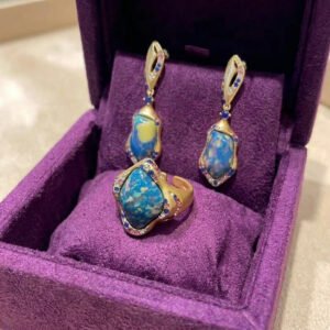 Vintage Unique Design Irregular Resin Earring & Ring Set