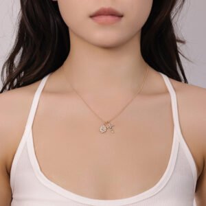 Cross Color Gemstone Necklace