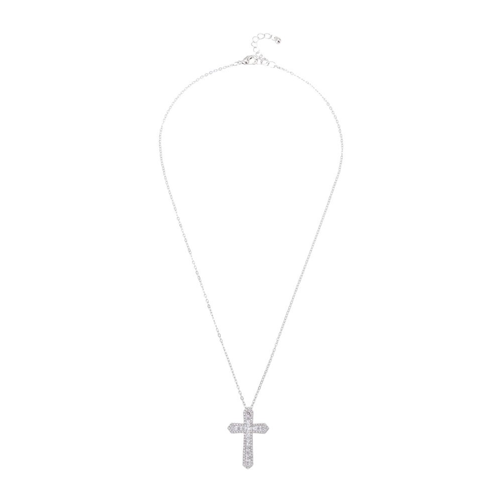 CZ Cross Minimalist Pendant Necklace - Image 5