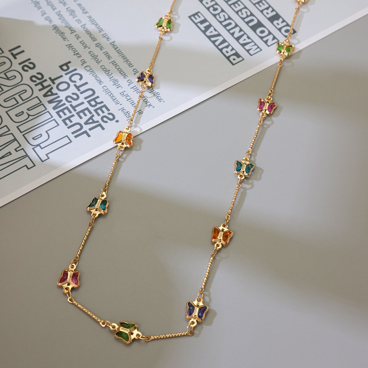 Butterfly Inlaid Colorful Waist Chain - Image 2