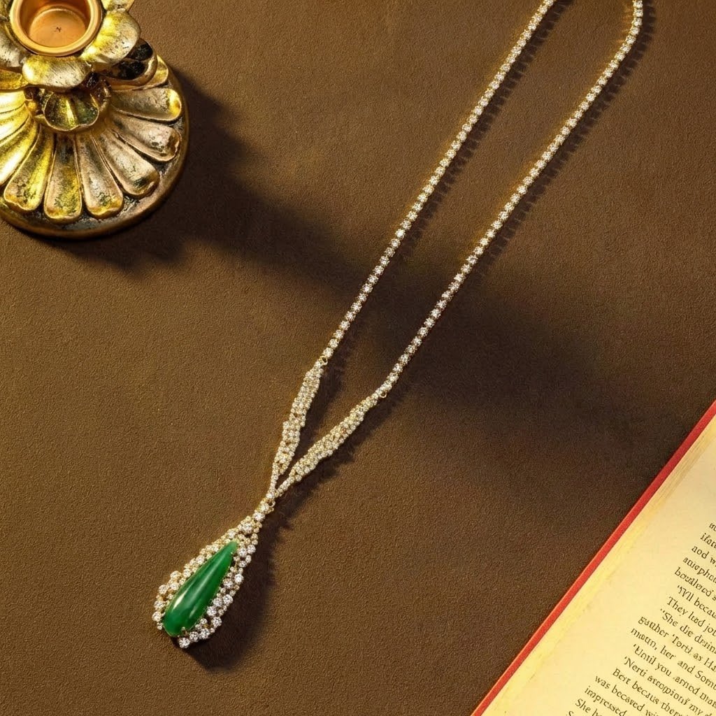 Vintage Eastern Inspired Waterdrop Glass Pave Zircon Set - Image 4