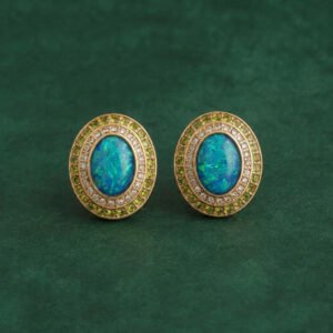 Vintage European Style Blue Amber & Pearl Jewelry Set