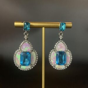 Resin Blue Rhinestone Jewelry Set