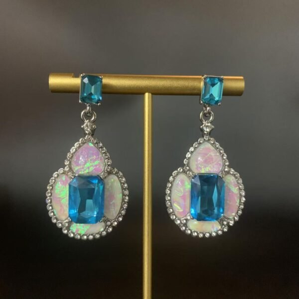 Resin Blue Rhinestone Jewelry Set