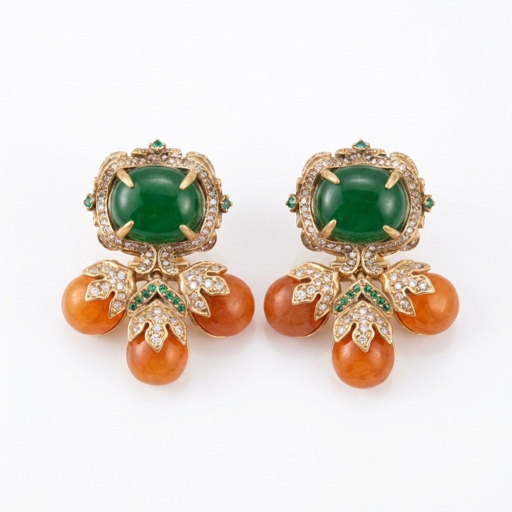 Vintage Palace Style Glass Tassel Drop Earrings - Image 5