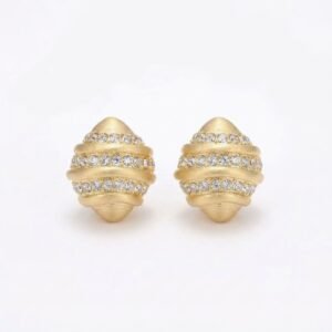 Brushed Gold Spiral Earrings