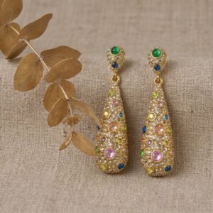Colored Gemstone Drop Earrings
