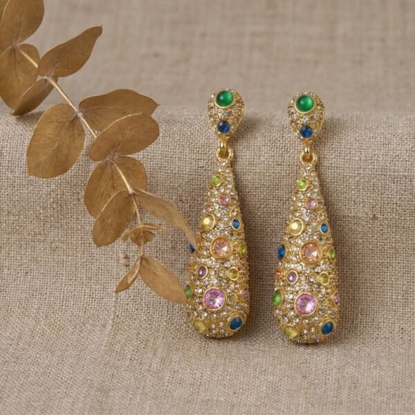 Colored Gemstone Drop Earrings
