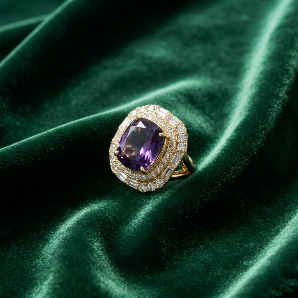 Vintage Luxury Deep Purple Pearl & Purple Glass Set - Image 4