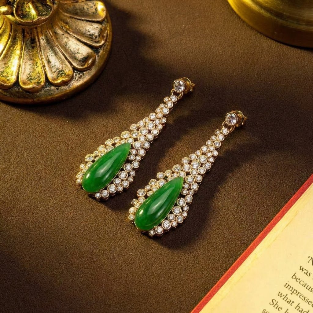 Vintage Eastern Inspired Waterdrop Glass Pave Zircon Set - Image 3
