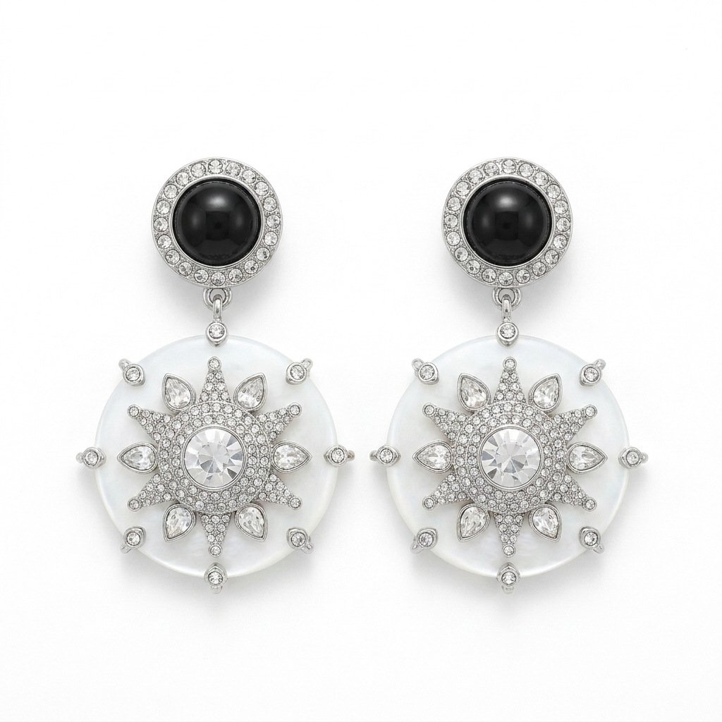 Vintage Hepburn Style Black Bead Tassel Jewelry Set - Image 5