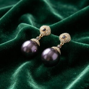 Vintage Luxury Deep Purple Pearl & Purple Glass Set