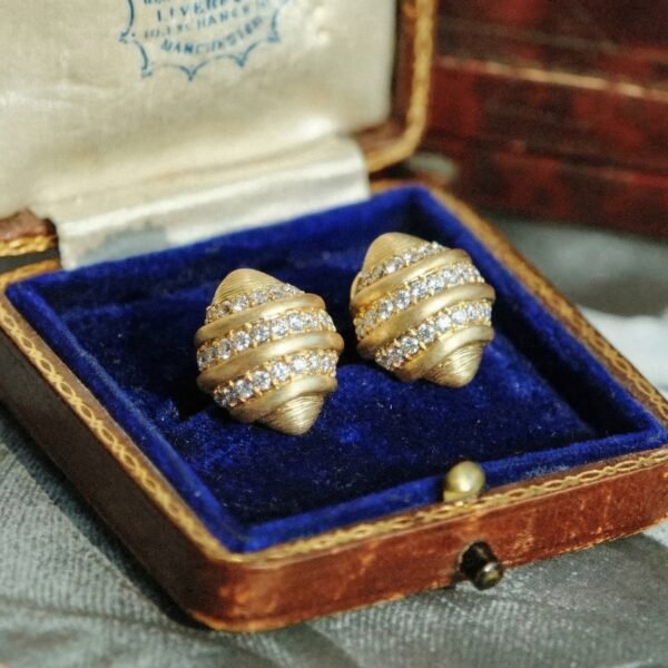 Brushed Gold Spiral Earrings