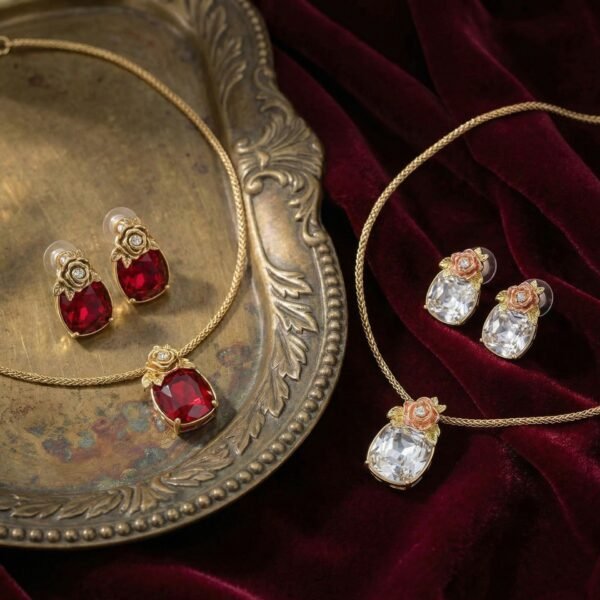Rose Motif Jewelry Set