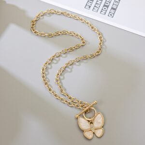 Butterfly Shell OT Buckle Necklace