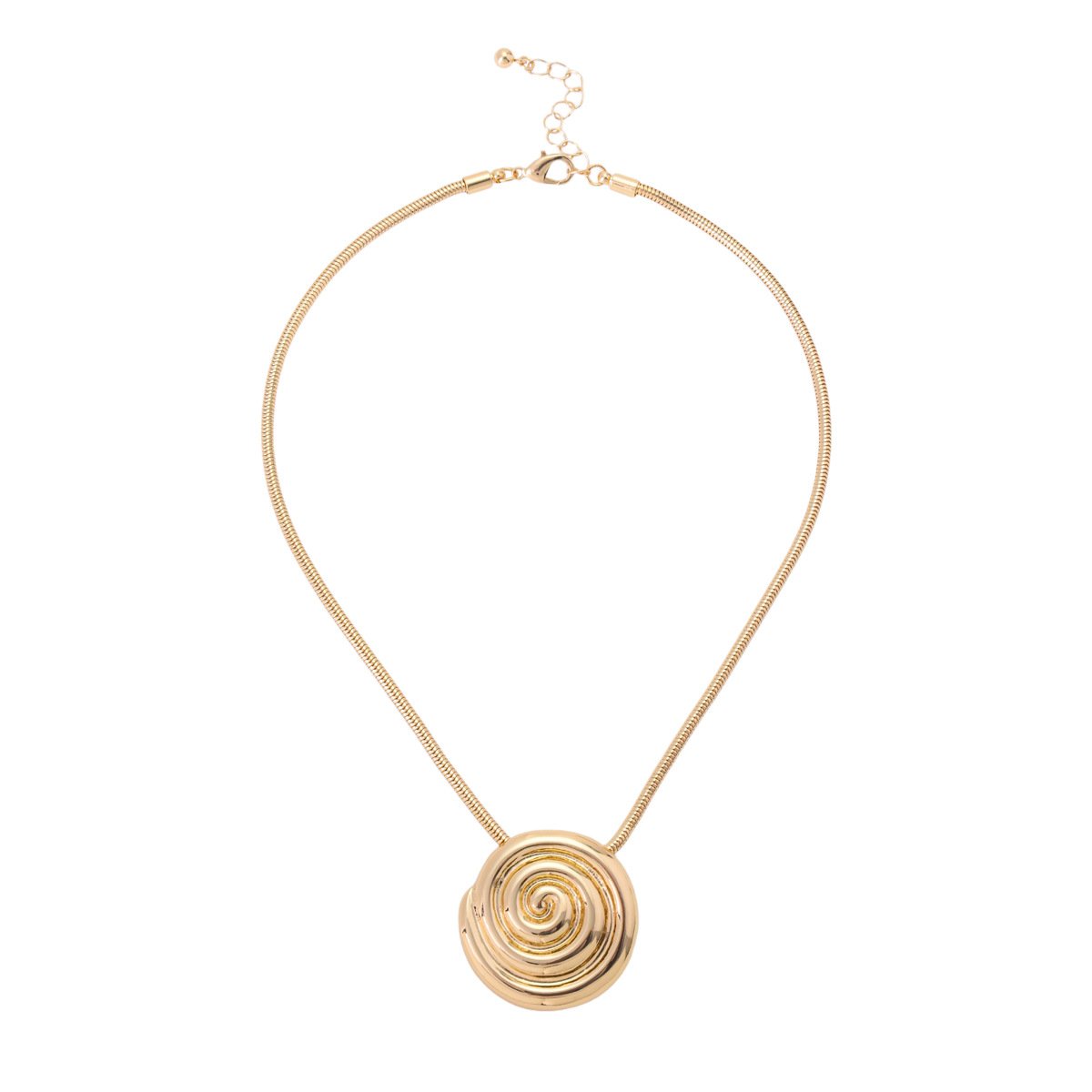 Spiral Round Edgy Pendant Necklace - Image 5