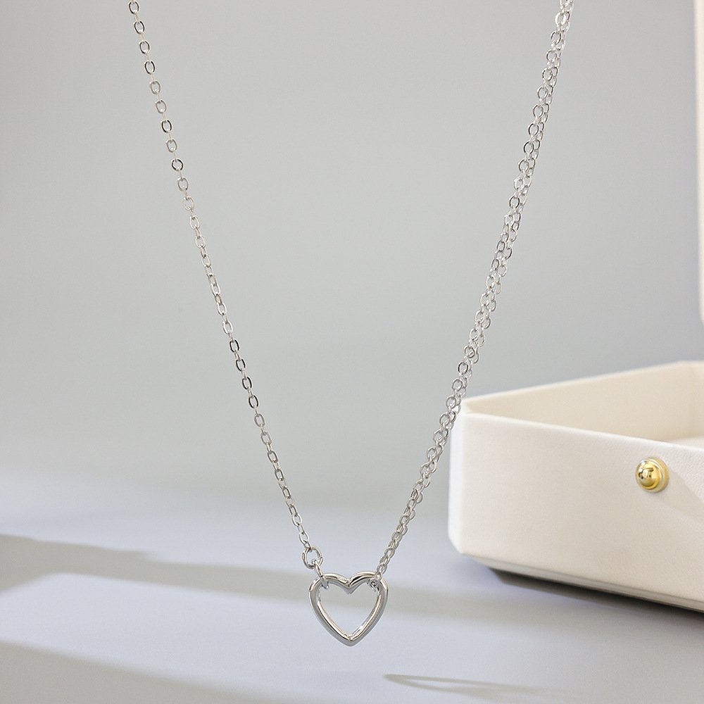 Hollow Heart Pendant Necklace - Image 2