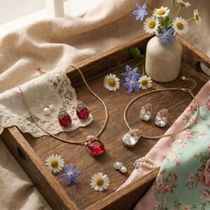 Rose Motif Jewelry Set