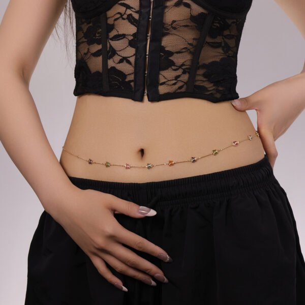 Butterfly Inlaid Colorful Waist Chain
