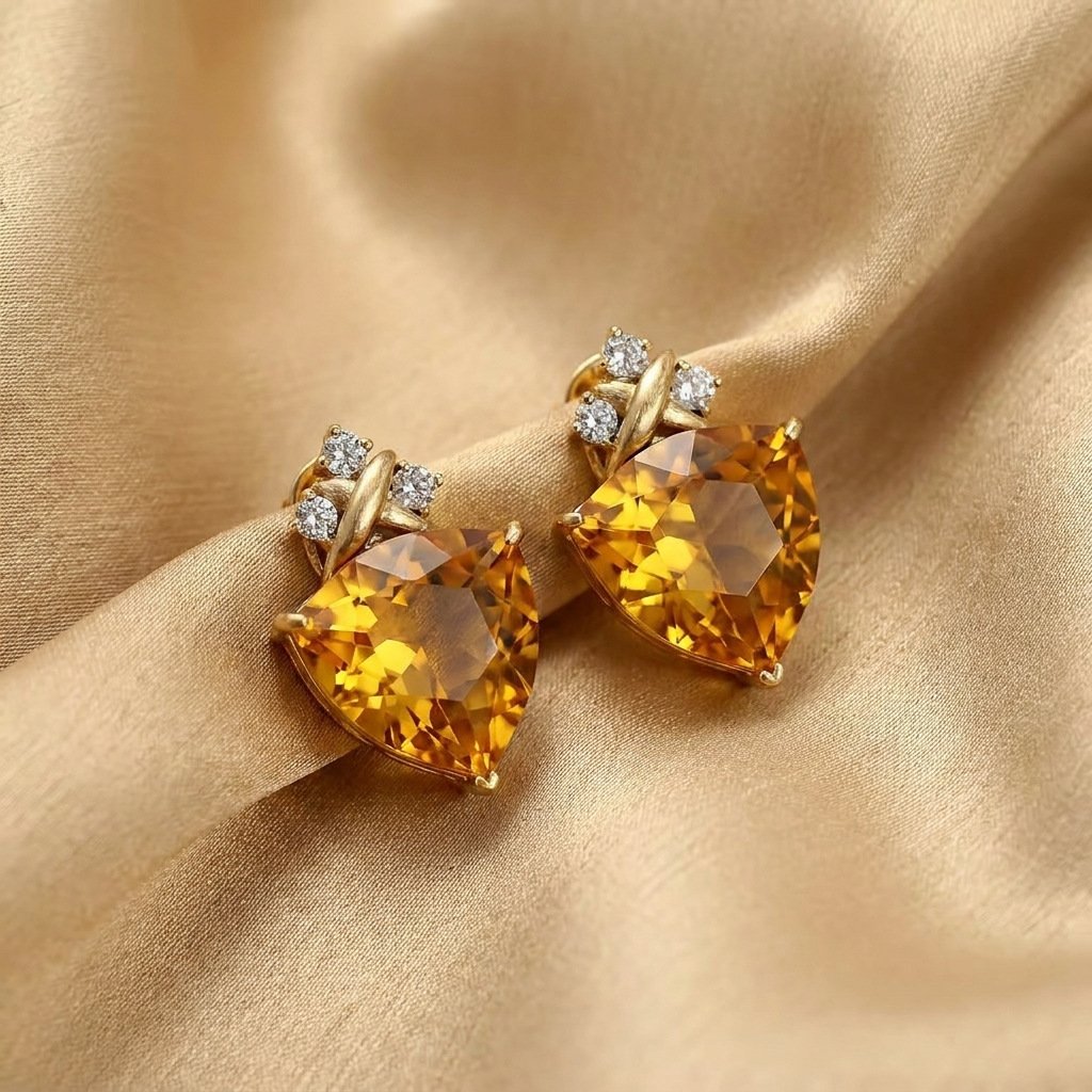 Vintage French Style Champagne Rhinestone & Crystal Pearl Jewelry Set - Image 2