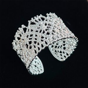 CZ Bead Open Bracelet