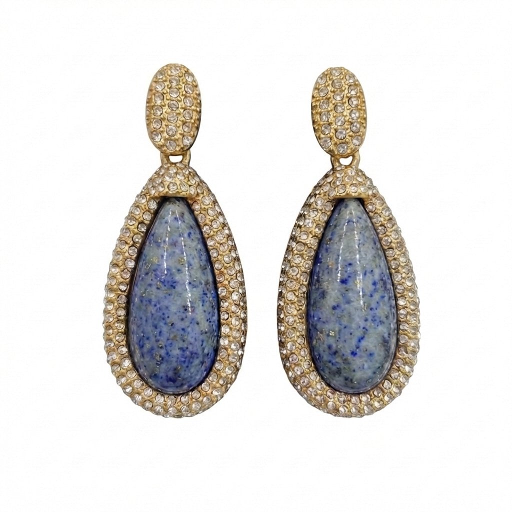 Vintage Palace Style Resin Teardrop Stud & Drop Earrings - Image 4