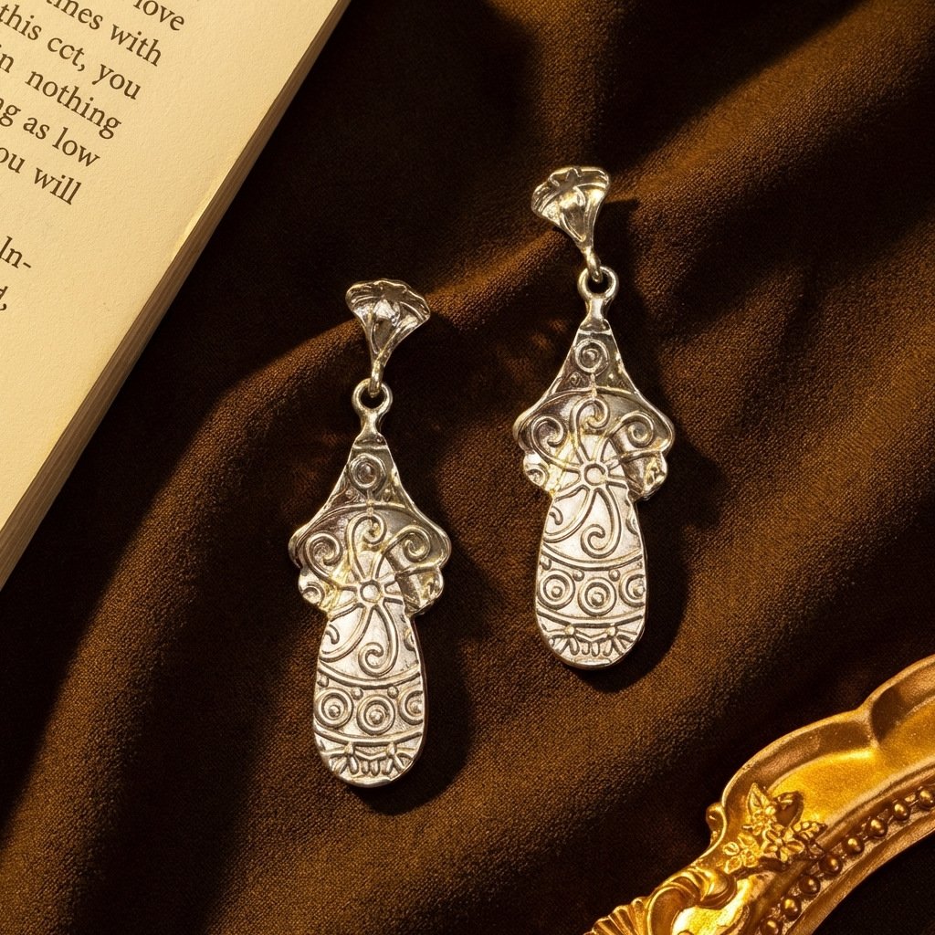 Vintage Palace Style Enamel Waterdrop Drop Earrings - Image 3
