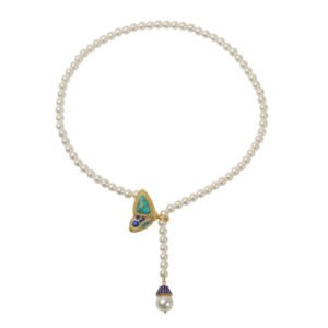 Butterfly Pearl Turquoise Choker