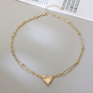 Frosted Heart Layered Necklace