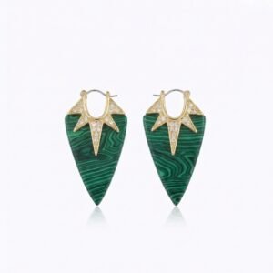 Malachite Rhombus Drop Earrings