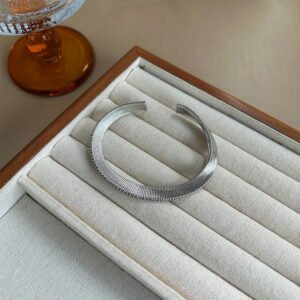 Grooved Wide Open Bangle