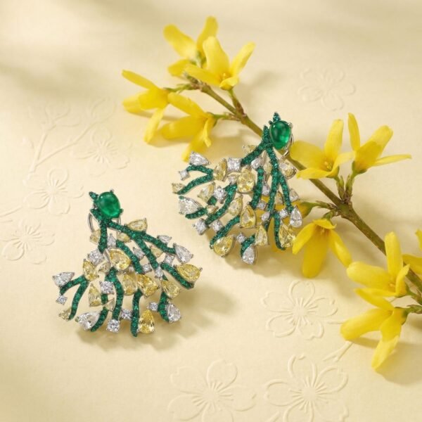 Peacock Gemstone Stud Earrings