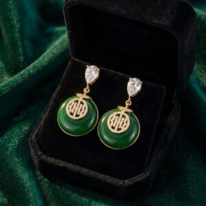 Vintage Eastern Inspired Round Resin Drop Earrings