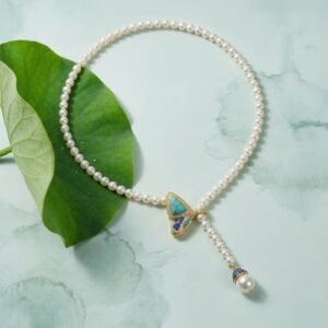Butterfly Pearl Turquoise Choker