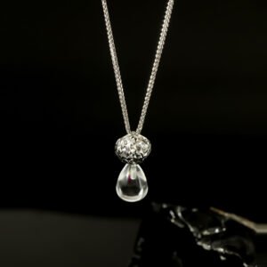 White Crystal Drop Necklace