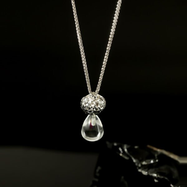 White Crystal Drop Necklace