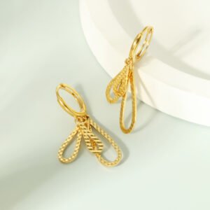 Layered Carved Drop Hoops