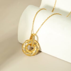 Woven Gold Safety Buckle Necklace