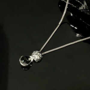 White Crystal Drop Necklace