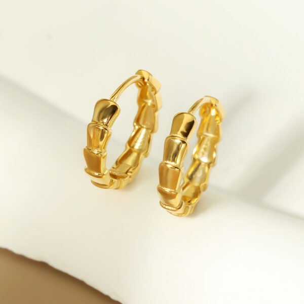Snake Bone Gold Hoops