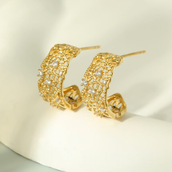 Lace C-Hoop Studs